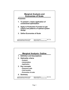 Marginal Analysis and Economies of Scale