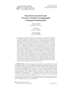 Beyond the Ancestral Code - ScholarSpace at University of Hawaii