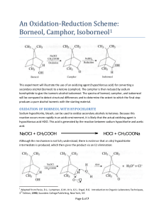 An Oxidation-Reduction Scheme: Borneol, Camphor, Isoborneol1