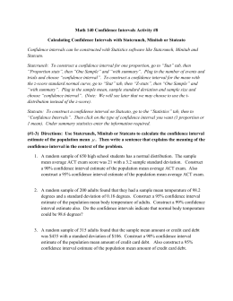 Worksheets Confidence Interval Worksheet confidence interval worksheet math 140 intervals activity 8 calculating confidence