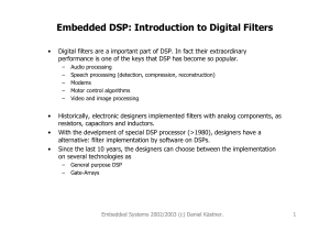 Embedded DSP: Introduction to Digital Filters