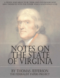 Notes On The State Of Virginia by Thomas
