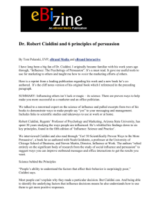 Dr. Robert Cialdini and 6 principles of persuasion