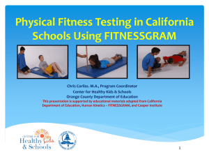 Physical Fitness Testing in California Schools Using FITNESSGRAM