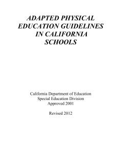 adapted physical education guidelines in california schools