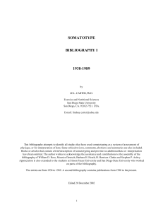 somatotype bibliography i 1938-1989
