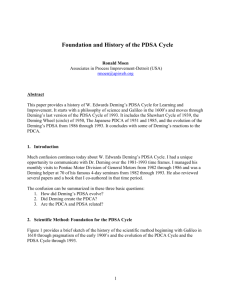Foundation and History of the PDSA Cycle