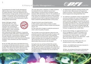 A History of Quality Management Part 1 1