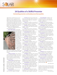 28 Qualities of a Skillful Presenter