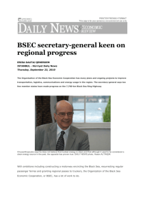 BSEC secretary-general keen on regional progress