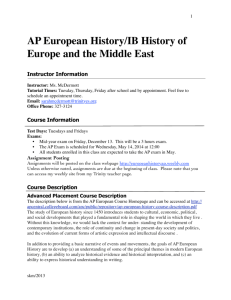 AP European History/IB History of Europe and the Middle East