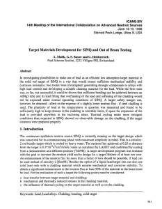 Target Materials Development for SINQ and Out of Beam Testing 1