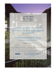 Berkeley-Haas PRME Report
