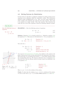 4.2 Solving Systems by Substitution