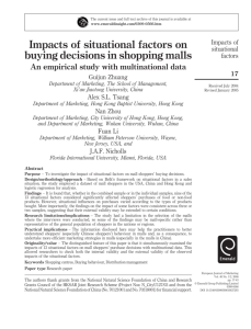 Impacts of situational factors on buying decisions in shopping malls