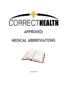 APPROVED MEDICAL ABBREVIATIONS