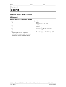 Teacher Notes and Answers 12 Sound