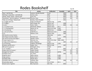 Rodes Booklist Sept.10 - Bossier Parish Schools