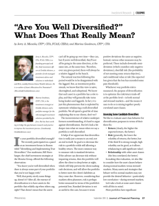 “Are You Well Diversified?” What Does That Really Mean?