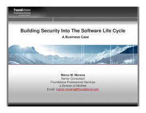 Building Security Into The Software Life Cycle