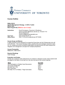 Course Outline - University of Toronto
