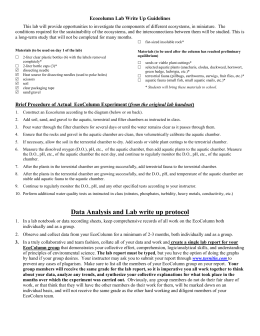 eco column lab write up Part 3: lab write up in this eco-column write-up, your job is to clearly present the information about your eco-column your report should include each of the sections below (plus a good title). eco column lab write up Part 3: lab write up in this eco-column write-up, your job is to clearly present the information about your eco-column your report should include each of the sections below (plus a good title).