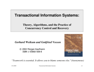 Transactional Information Systems: