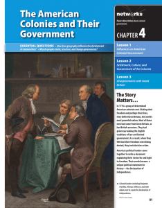 The American Colonies and Their Government