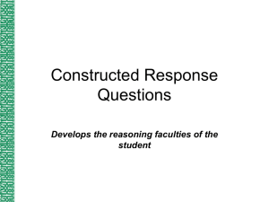 Constructed Response Questions