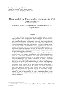 Open-ended vs. Close-ended Questions in Web Questionnaires