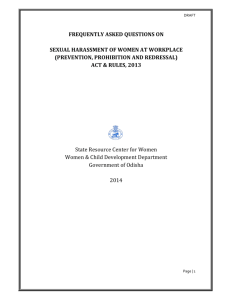 FAQ on Sexual Harassment of Women at Workplace