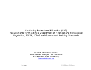 Continuing Professional Education (CPE)