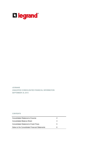 2015 10 27 AFC Legrand consolidated financial statement 2015 09
