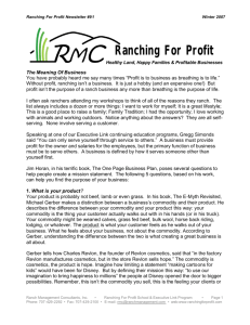 Newsletter #91 - Ranch Management Consultants