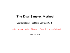 The Dual Simplex Method