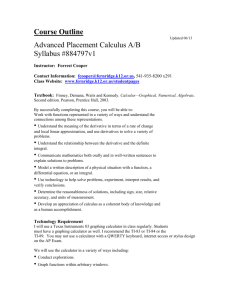 Course Description AP Calculus 2014-15