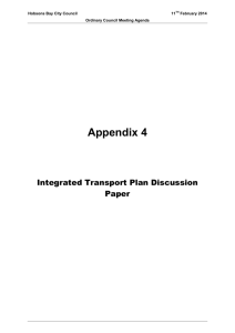 Integrated Transport Plan Discussion Paper