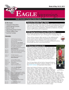 Eagle Happenings Newsletter 05/18/15