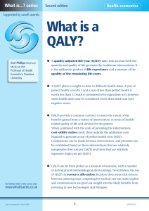 What is a QALY? - Medical Sciences Division, Oxford