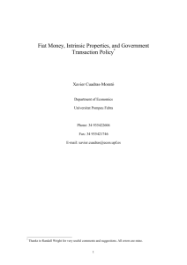 Fiat Money, Intrinsic Properties, and Government