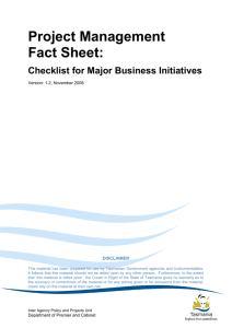 Checklist for Major Business Initiatives Fact Sheet v1.2