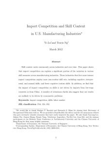 Import Competition and Skill Content in U.S. Manufacturing Industries