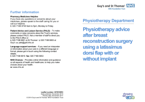 Physiotherapy advice after breast reconstruction surgery using a