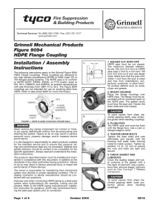 Grinnell Mechanical Products Figure 9094 HDPE Flange Coupling