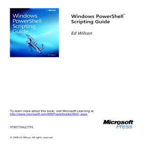 Sample Content from Windows PowerShell Scripting Guide