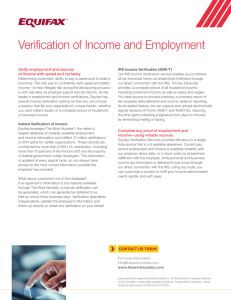 Verification of Income and Employment