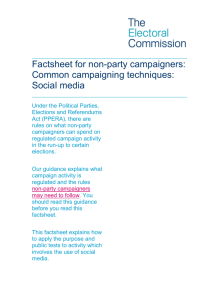 Common campaigning techniques: Social media
