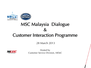 MSC Malaysia Dialogue & Customer Interaction Programme