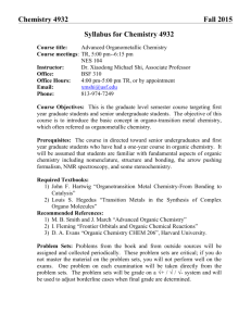 Chemistry 4932 Fall 2015 Syllabus for Chemistry 4932