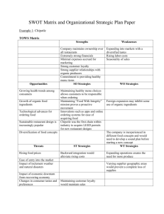 SWOT Matrix and Organizational Strategic Plan Paper